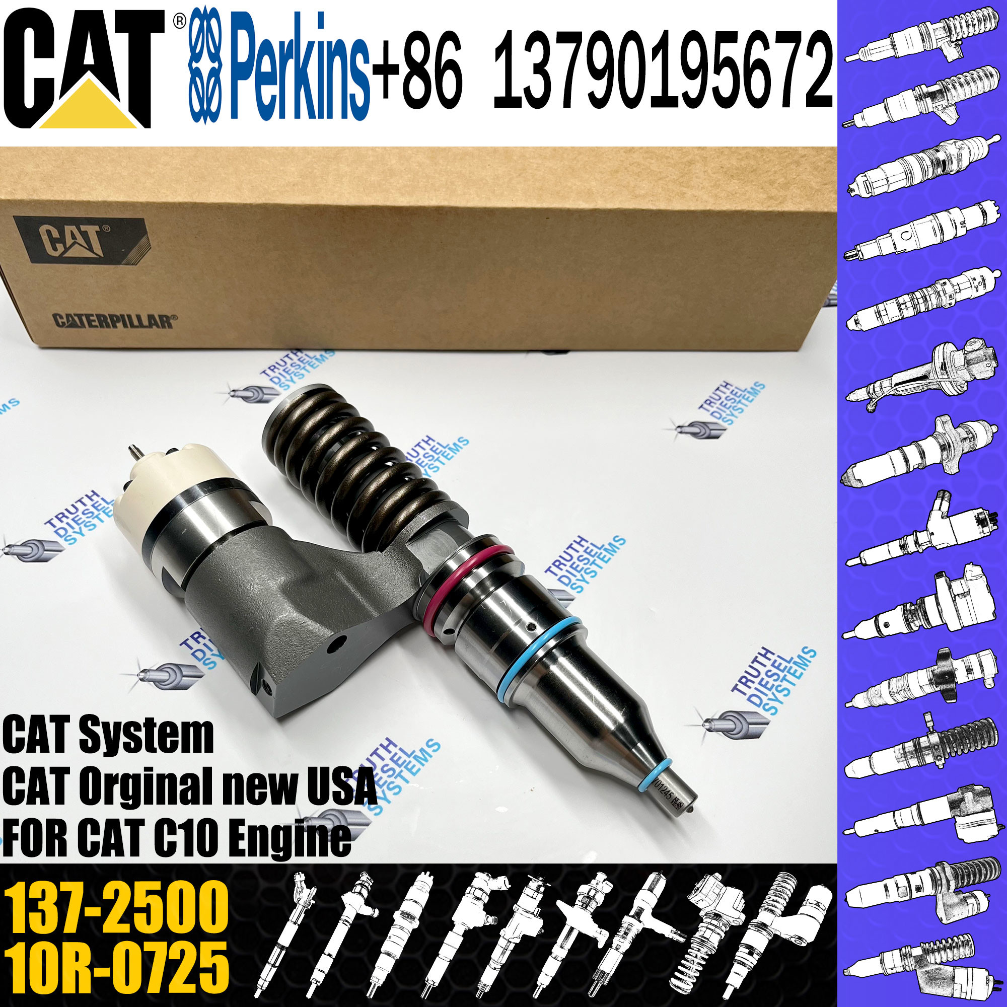 Fuel Diesel Injector 137-2500 10RO963 229-5918 212-3463 212-3464 for CAT C10 Engine