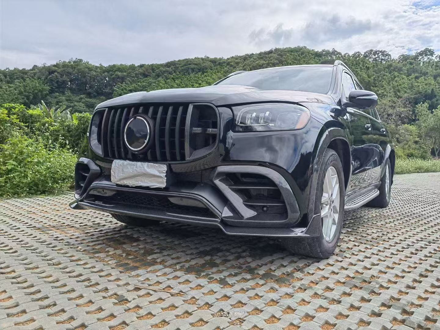 For Mercedes X167 GLS450 Carbon Fiber Body Kit GLS Upgrade BS Style Front Lip Diffuser Spoiler Widebody Kit