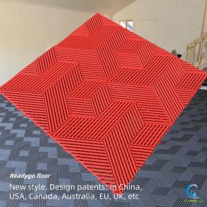 Modern Square Matte Surface Garage Floor Tiles in Grey