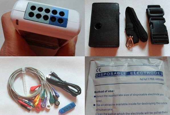 OLED Display TLC9803 Portable Patient Monitor 3 Channel Dynamic ECG Holter PC English Software