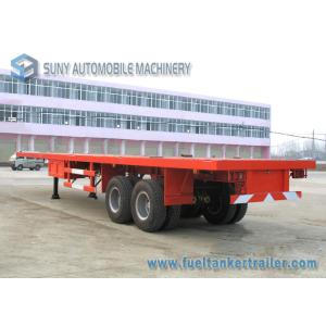 40T Double Axles Container Flat Bed Trailer 40ft Mechanical With 8 Piece Leaf