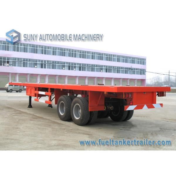 40T Double Axles Container Flat Bed Trailer 40ft Mechanical With 8 Piece Leaf