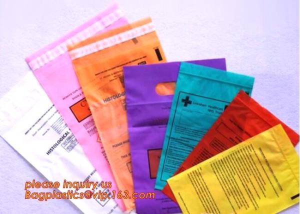 Medical packing k sealing plastic biohazard specimen bag customized pouch,