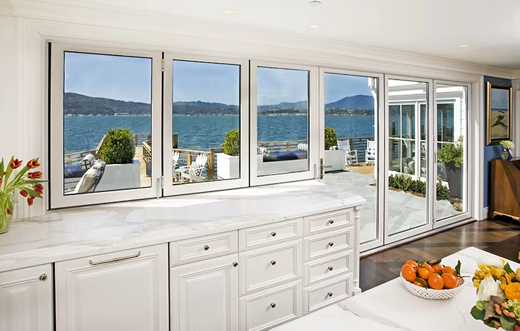 Whole Sale Double Tempered Glass Bi Folding WIndows