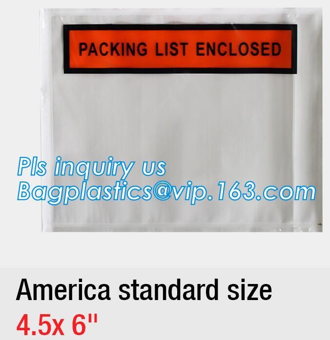 PP film 178*140mm invoice enclosed packing list envelopes, DHL Shipping pockets for waybill, A4 size plastic packing lis