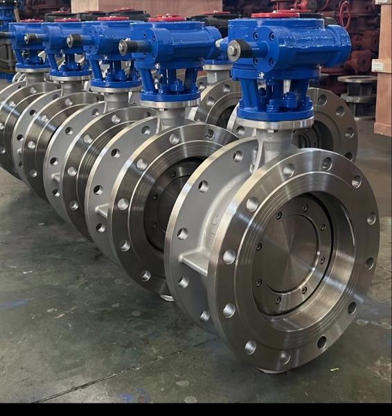 Triple Eccentric Offset Flanged Butterfly Valves Manual Worm Gearbox PN16 25 40