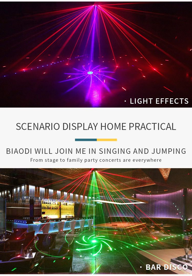 2022 New 9 Eyes KTV Bars Stage Party Light Sound Activated Home Projection Cool Dazzling DMX DJ Disco Dance Laser Strob