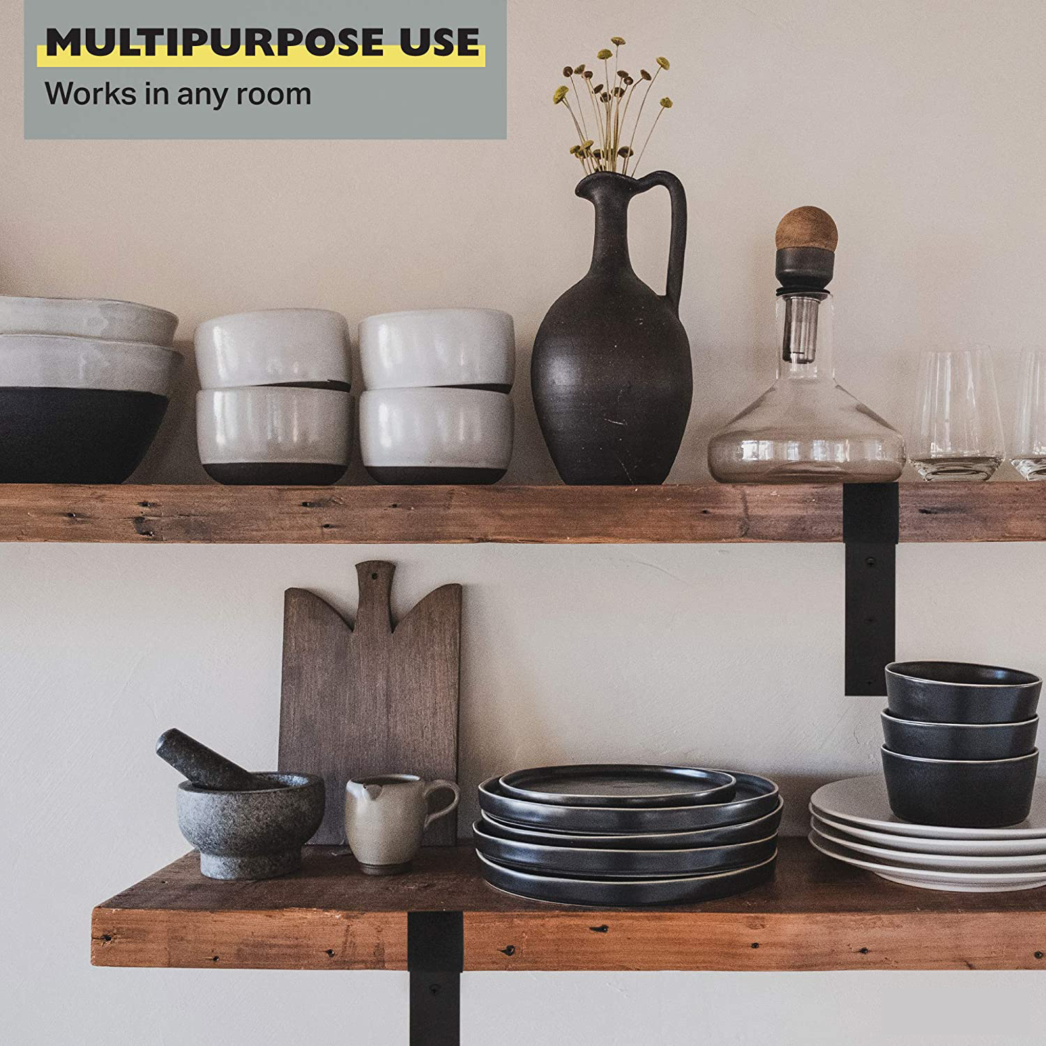 Forging Silver Metal Cabinet Shelf Brackets/ Supports for Pantry Organization