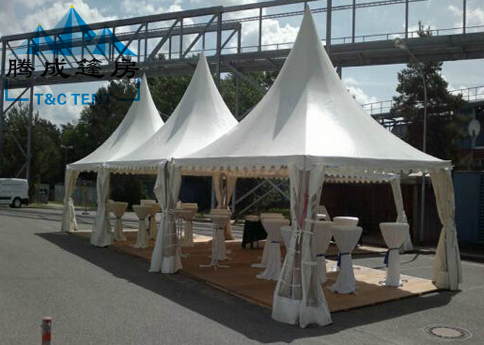 Promotional Waterproof Canopy Tent Gazebo Shaped With Soft PVC Walls / Glass Walls