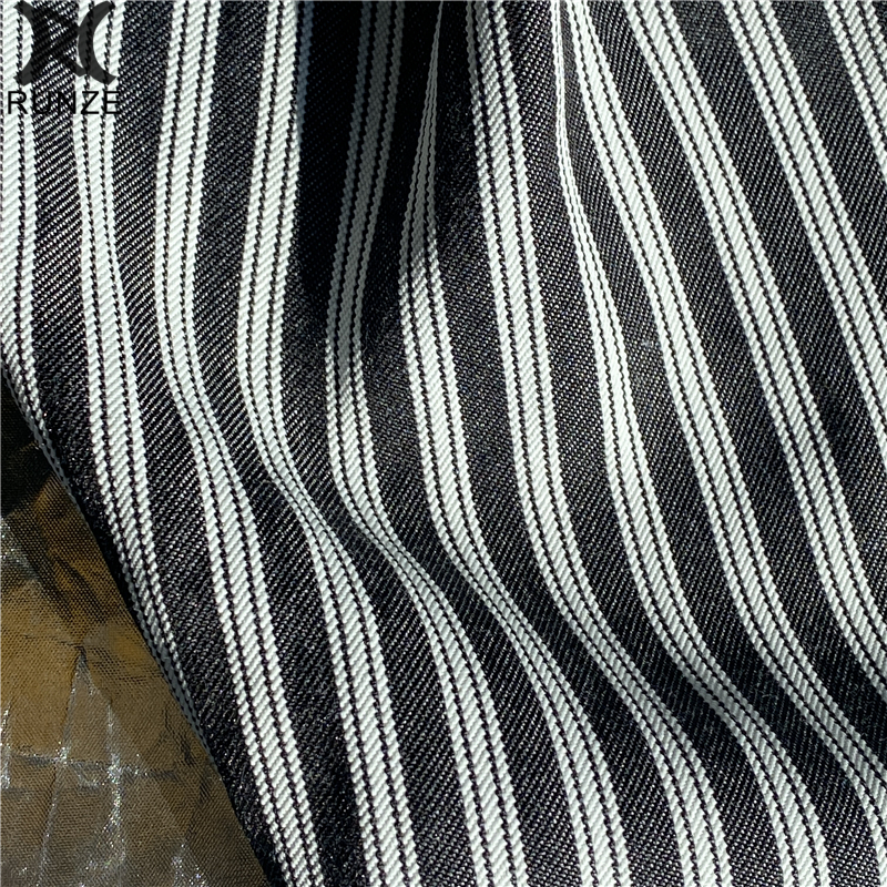 Striped Soft Textured Polyester Cotton Blend Fabric for Women's Clothing and Dresses