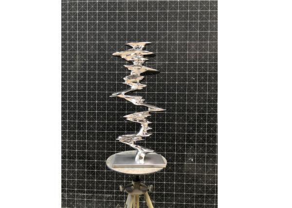 Mirror Polished Twisted Column Stainless Steel Sculpture For Garden Or Home