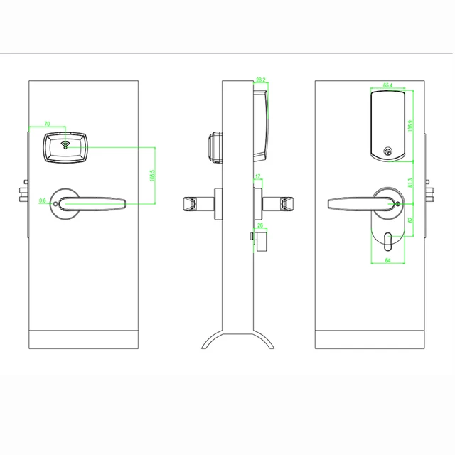 Electronic Key Code Door Lock 304 Stainless Steel Shell Intelligent Electronic Lock