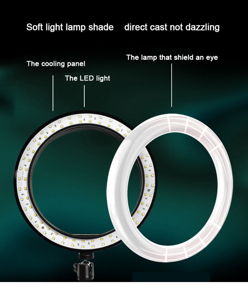Universal Selfie Ring Light With Flexible Mobile Phone Holder Lazy Bracket Desk Lamp LED Light For Live Stream Office
