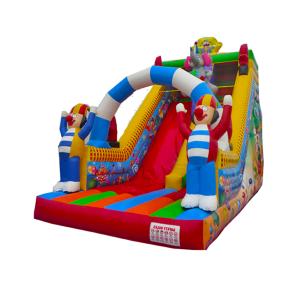  Clown Inflatable Slide With Elephant Theme For Children Fun Park Manufactures