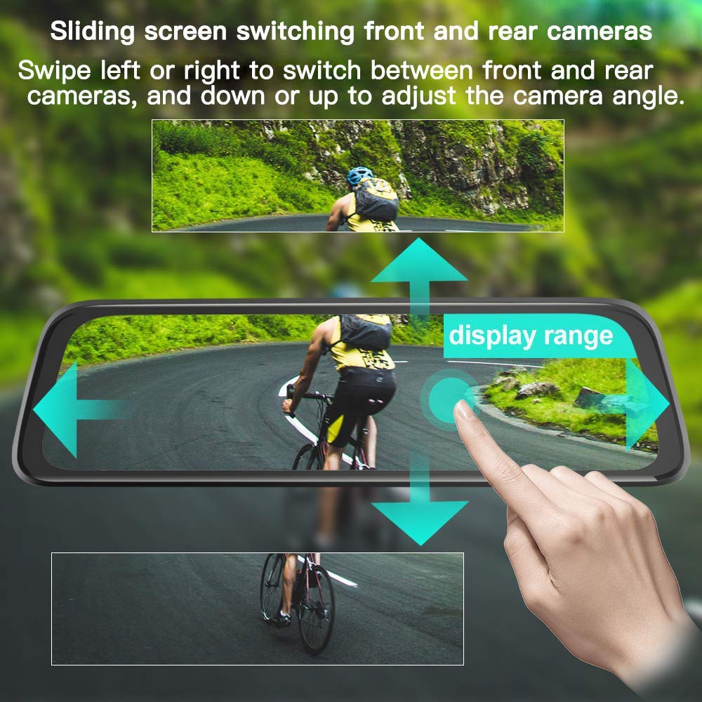 10inch 1080P Dash Cam Front And Back 170 Degree wide View Angle