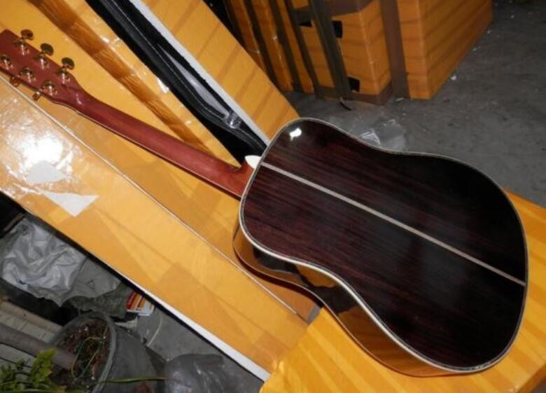 Custom D 45 acoustic guitar life tree inlay fret solid spruce wood top guitar With fisherman with hardcase