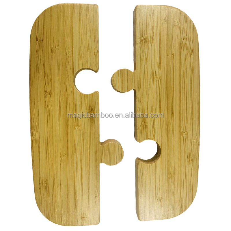 Plate Dish Bamboo Wooden Design Puzzle Shaped Tray Dinner Plate for Catering