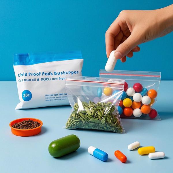 Child Proof Ziplock Bags - Child Resistant & Reusable Storage Pouches for