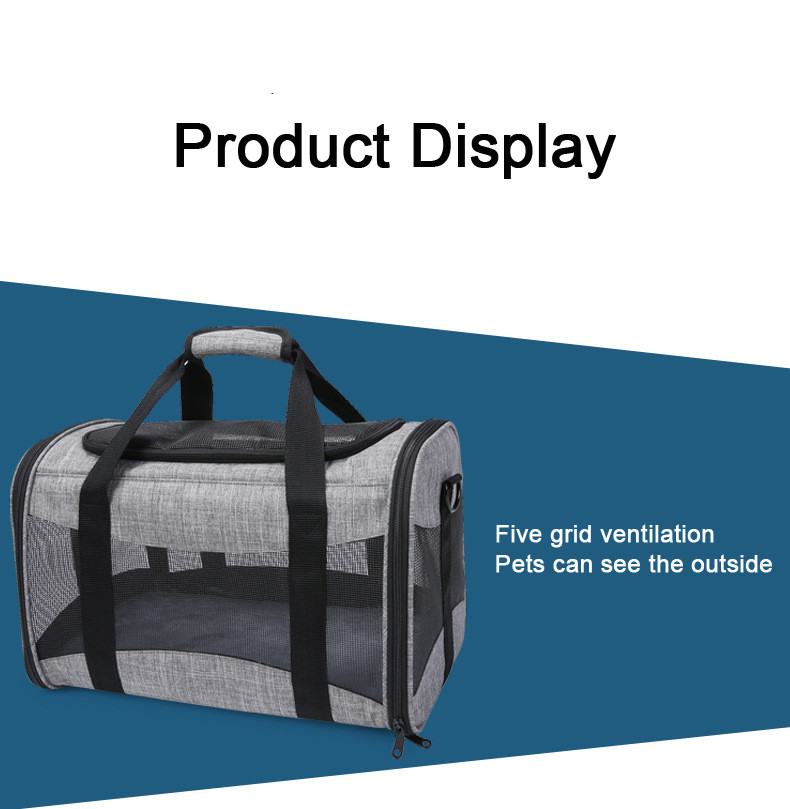 2 Doors Pet Carrier Handbag More Ventilated Dog Shoulder Carry Bag 12kg Capacity