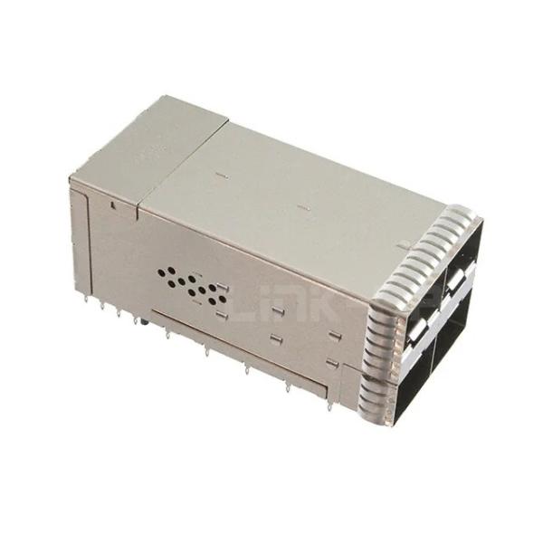2343522-7 TE zSFP+ Receptacle With Cage Ganged (2x2) Connector Press-Fit Through