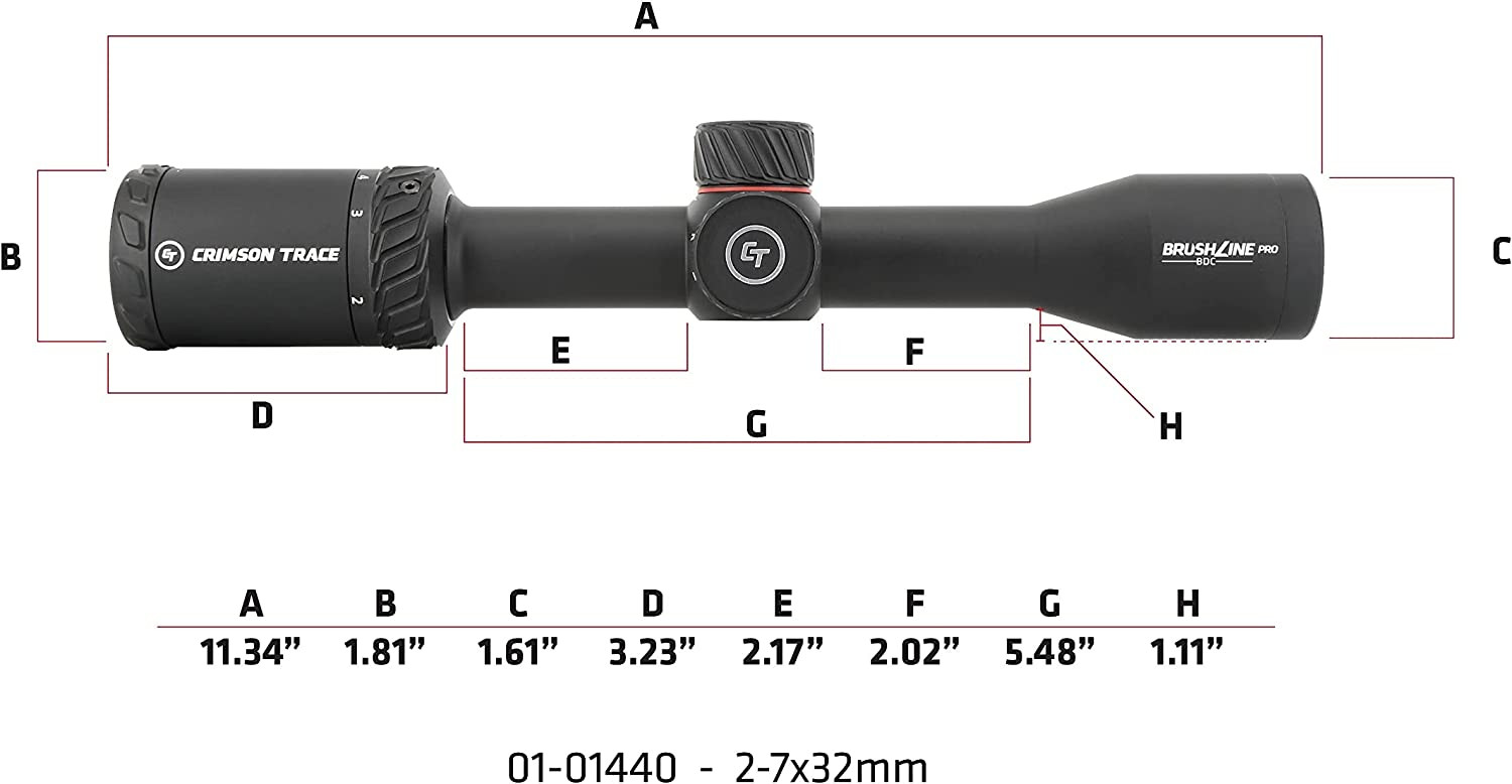 Outdoor Aluminum 2-7x32 Hunting Rifle Scope Lightweight Solid Construction CE