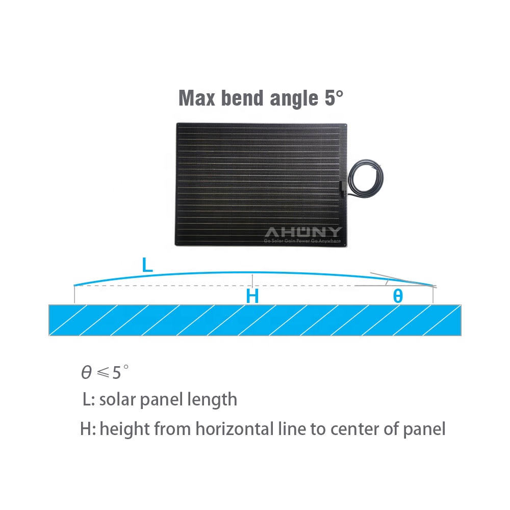 120W Monocrystalline Semi Rigid Solar Panels semi flexible solar panel Anti Slippery Walkable on For Rv Boat Yacht roof
