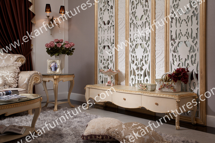 Antique Marble Top TV Stand Classic wooden cupboard designs modern living room cabinet