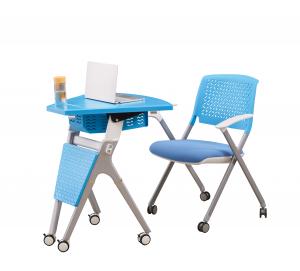  Modern Foldable ABS / PP Plastic Round Training Room Tables And Training Chairs Set Manufactures