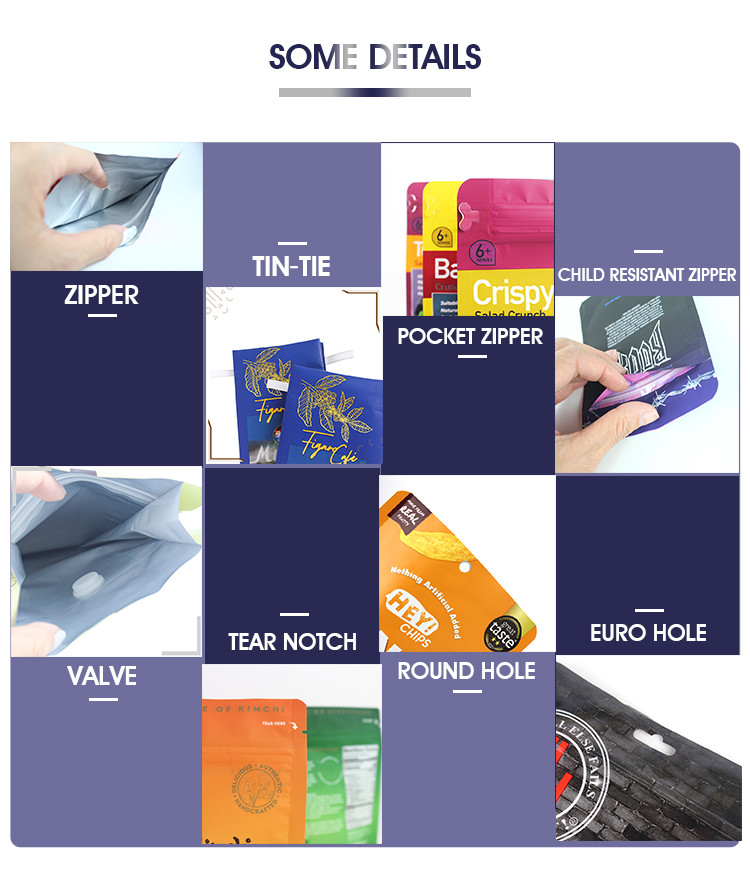 Custom printed resealable front clear back foil pouch smell proof fish bait packaging ziper bag with euro hole