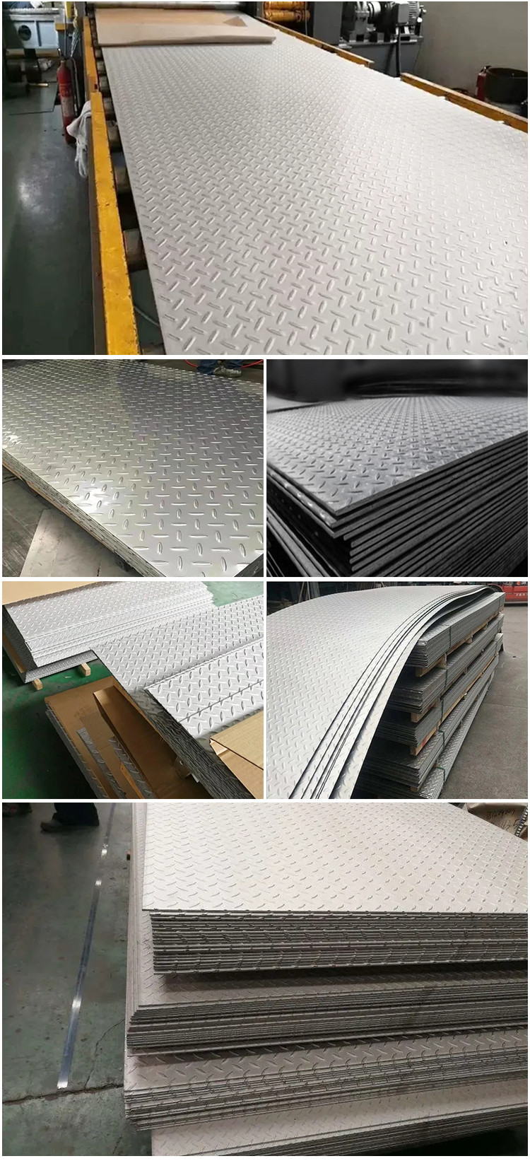 Thick 4mm Ss Checkered Plate Anti Slip Stainless Steel Sheet NO.8 Surface