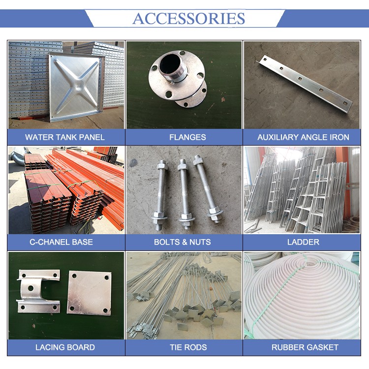 Structure Hdg Pressed Steel Tank Modular Sectional Elevated Steel Tower Water Reservoir Tank