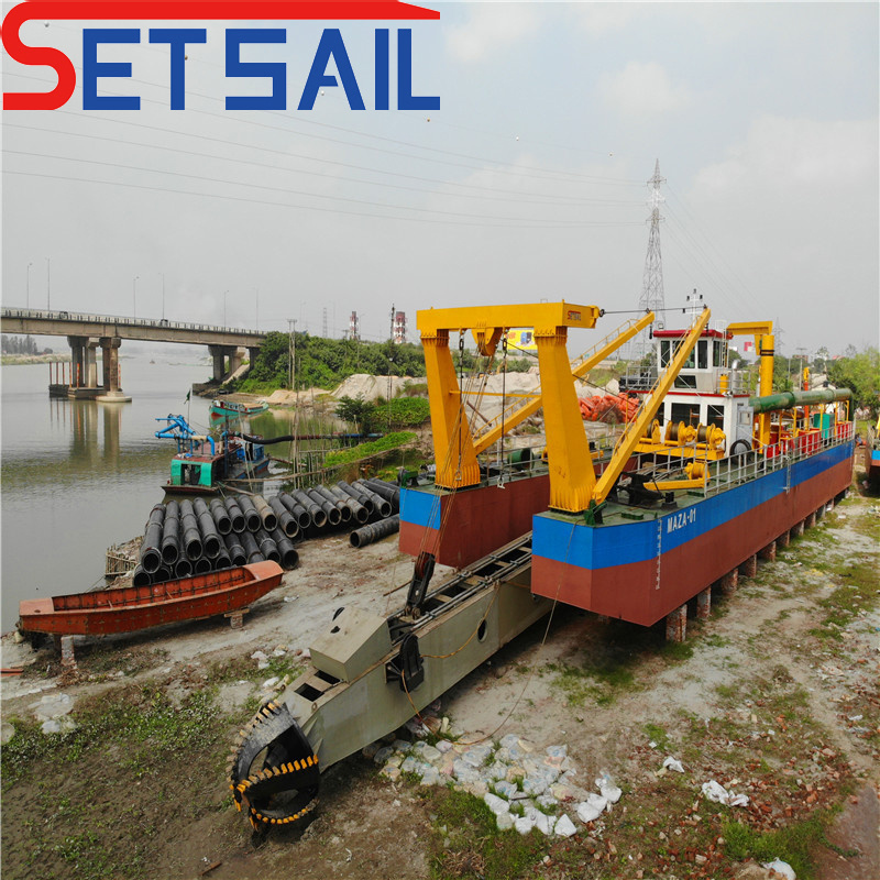 Marine steel Made Cutter Suction Ship with Anchor Boom