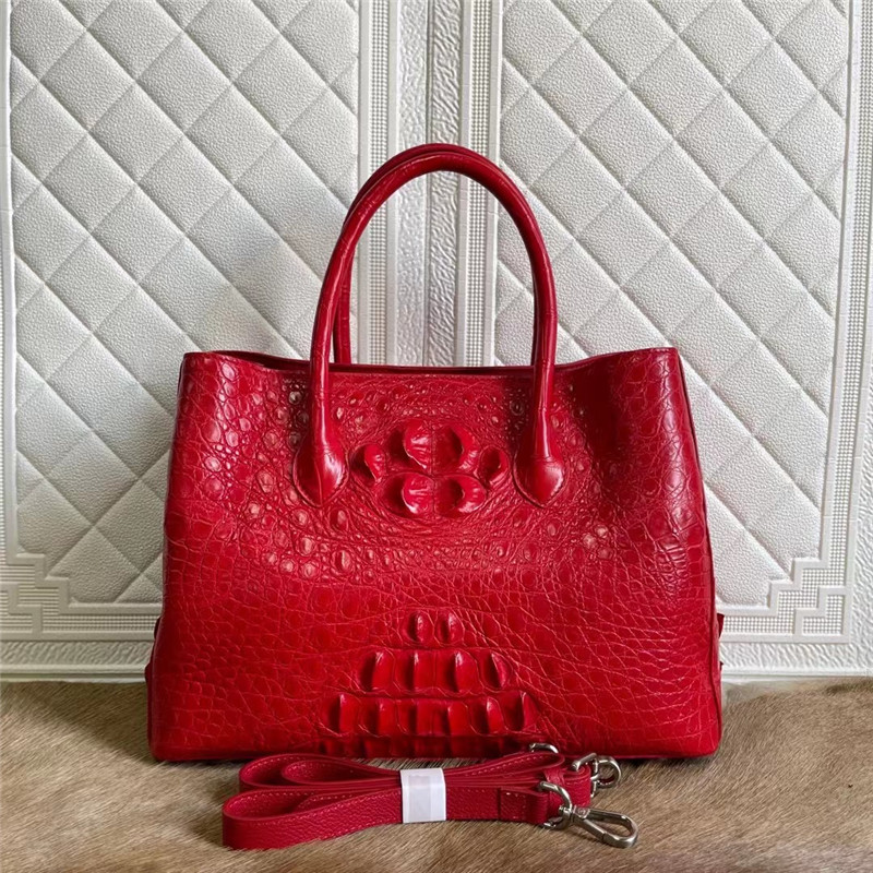 Exotic Crocodile Skin Women Totes Purse Authentic Alligator Leather Lady Large Shoulder Bag Female Working Handbag