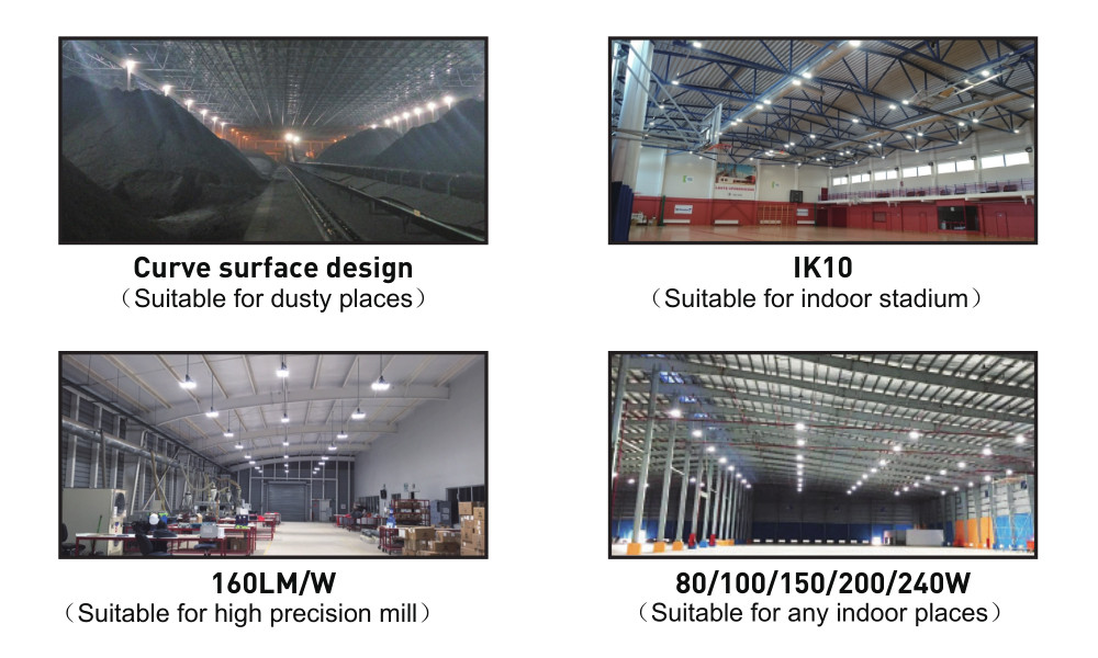 Indoor Outdoor High Bay LED Lights 100W 160LM/W Ceiling / Suspension Installation
