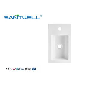 SWZ401 Popular Design Single Hole Artificial Stone Basins Glossy White Rectangle