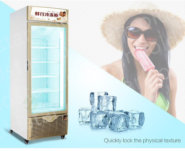 Commercial Frost Free Glass Door Upright Freezer For Ice Cream