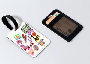  Leather Sublimation Blank Products Luggage Tag With Glitter Or Card Sleeves Backing Manufactures