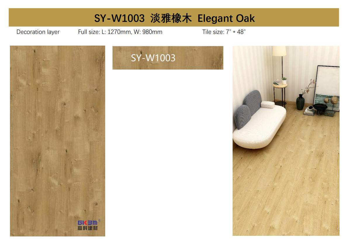Elegant Oak 4mm SPC Flooring Living Room GKBM Greenpy SY-W1003