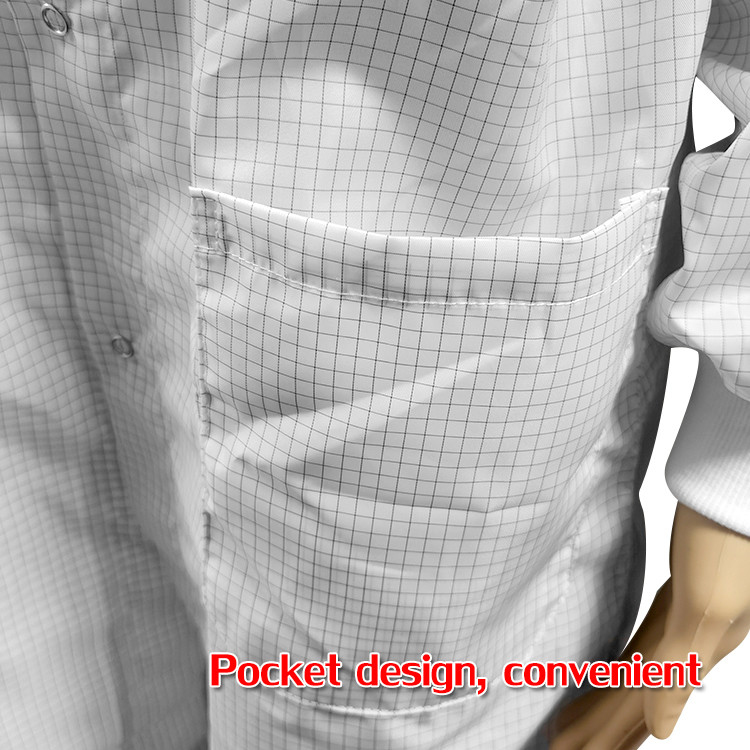 Class 100 Cleanroom 5mm Grid ESD Anti Static Garments