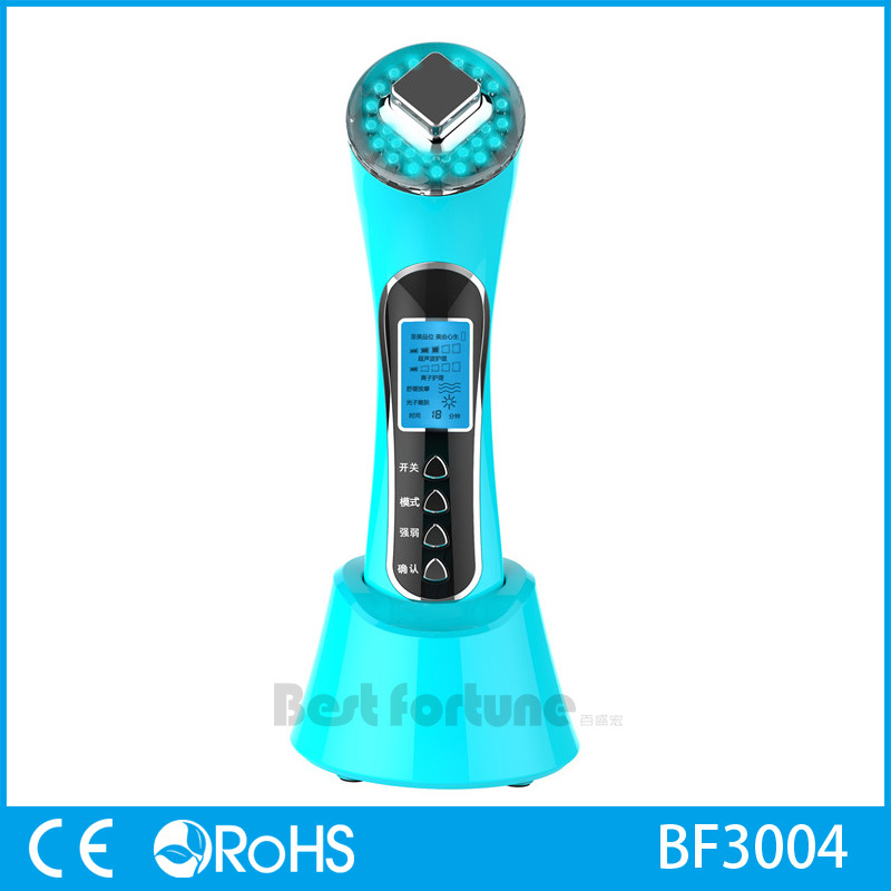 50 - 60 Hz Led Light Therapy Device , Ultrasonic Ion Face Beauty Stimulator