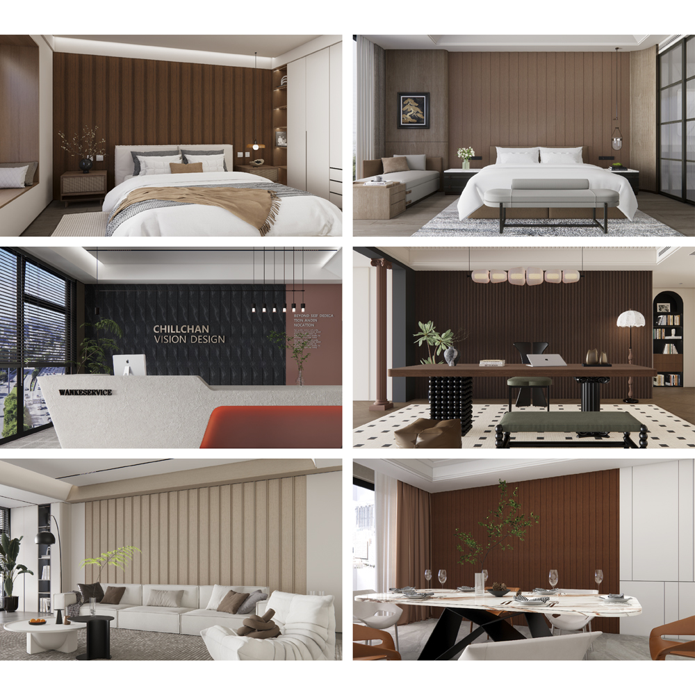 WPC wall panel in commercial office setting