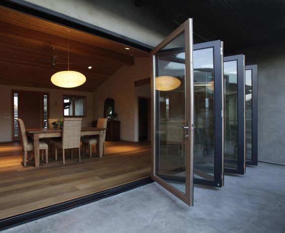 soundproof double aluminium folding home bi-fold door,Australia certified thermal rating and acoustic aluminium sliding