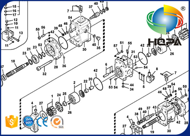 VOE14604627 14604627 Hydraulic Main Pump Seal Kit for Volvo EC250D EC240C