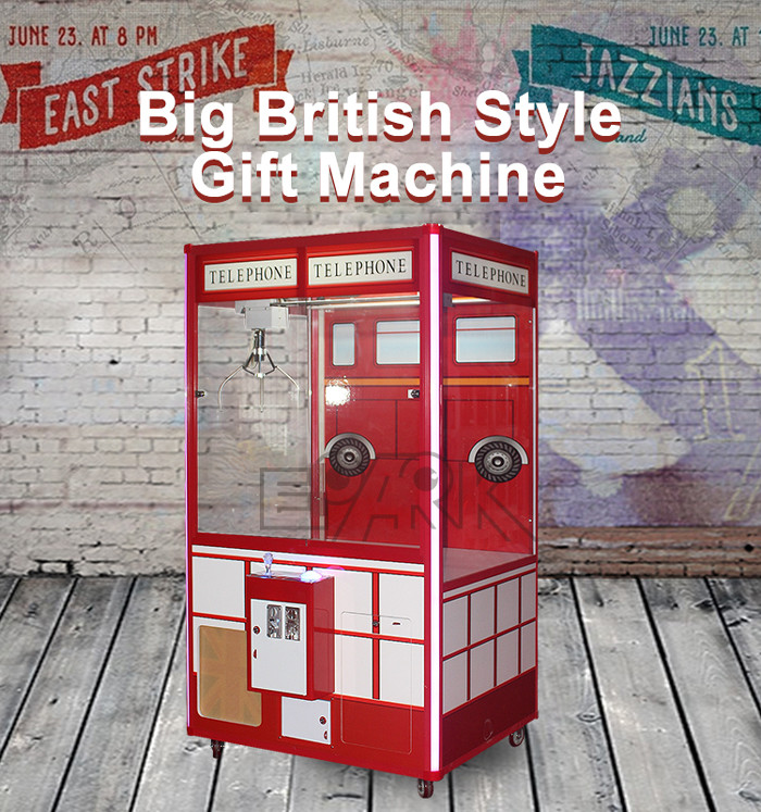 British Style Gift Scratch Claw Crane Vending Machines Coin Operated
