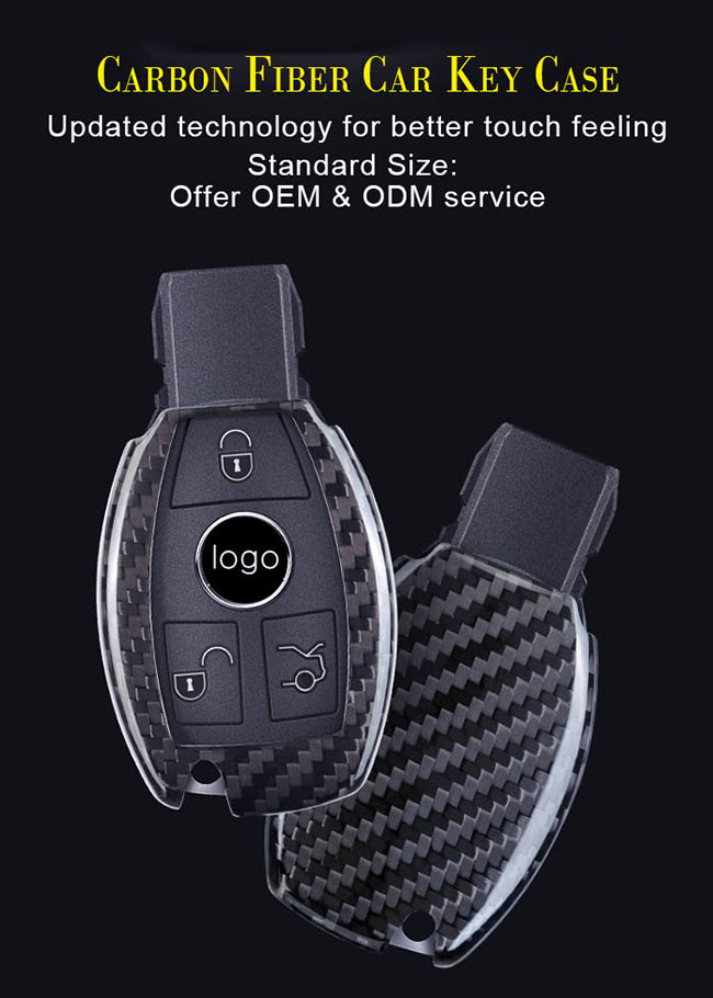 Silky Touching 3k Mercedes Carbon Fiber Key Cover