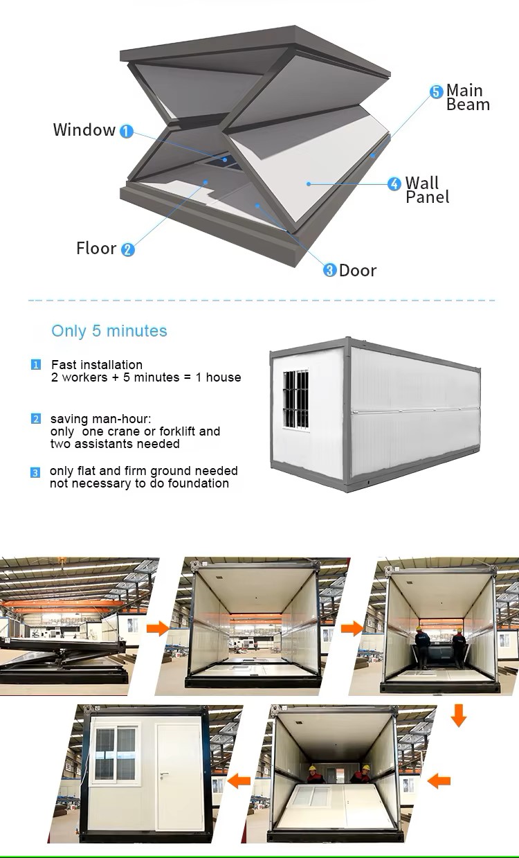 Flat Pack Container House for as Luxury Prefabricated Expandable Villa Home 20ft 30ft 40ft
