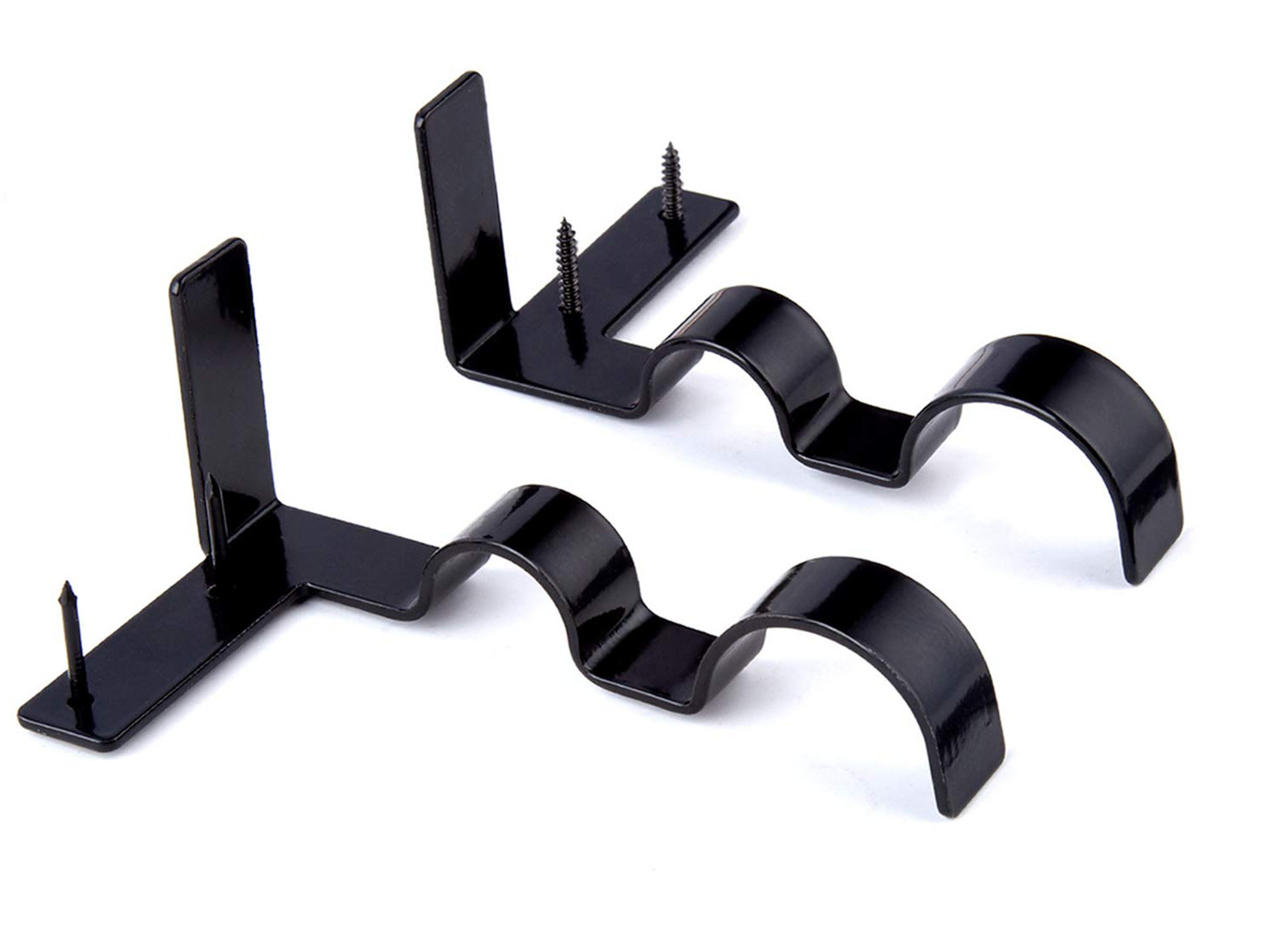 Traditional Design Style Hang Curtain Rod Holders Conveniently Tap Into Window Frame