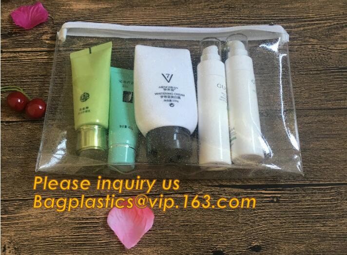 Plastic Bag OEM Custom PVC Loop Handle Image Printed Plastic Shopping Bag,Promotional Clear Waterproof Plastic Cosmetic