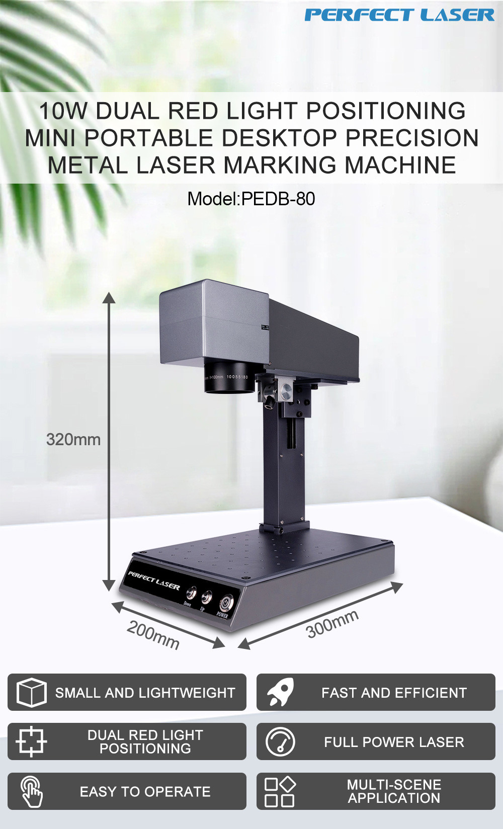 Desktop Precision Metal Laser Marking Machine Red Light Positioning