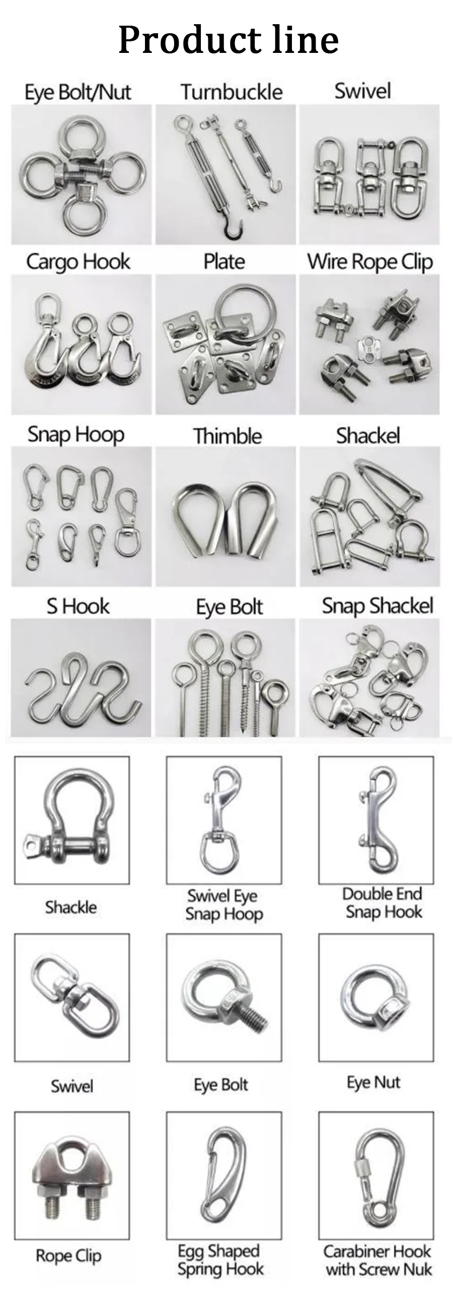 12PCS M10 Stainless Steel Thimble for Pull-Line Fitting and 3/8 Inches Diameter Wire Rope